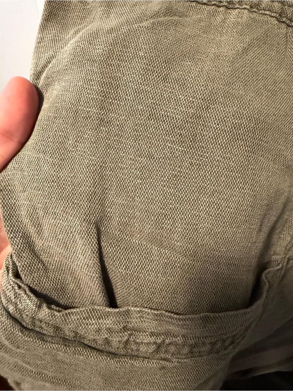 Women’s C&C California Olive Green Linen Blend Cargo Jogger Pants XL. Worn Once. - Picture 4 of 6
